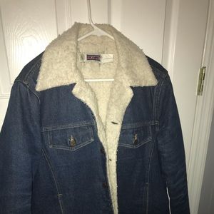 Vintage fur jean jacket